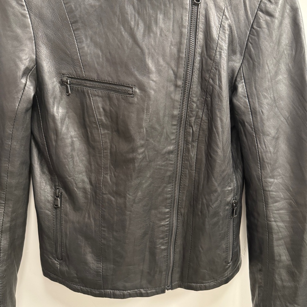 PAIGE Black Leather Moto Jacket XS - Picture 3 of 14